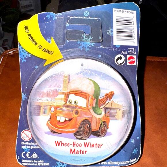 Disney Pixar Cars Christmas Ornament Whee-Hoo Winter Mater diecast vehicle - Picture 2 of 7